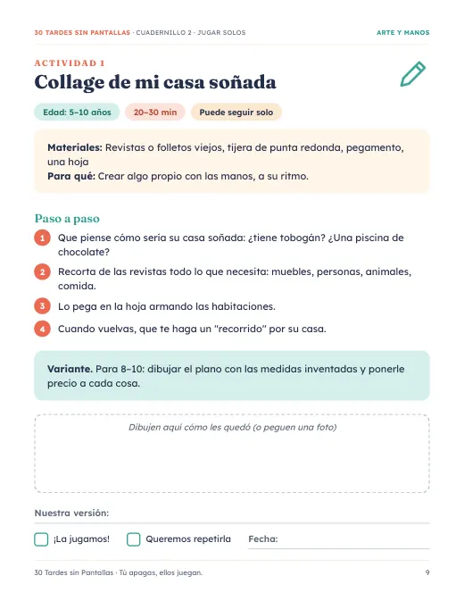 Ficha de actividad: Collage de mi casa soñada
